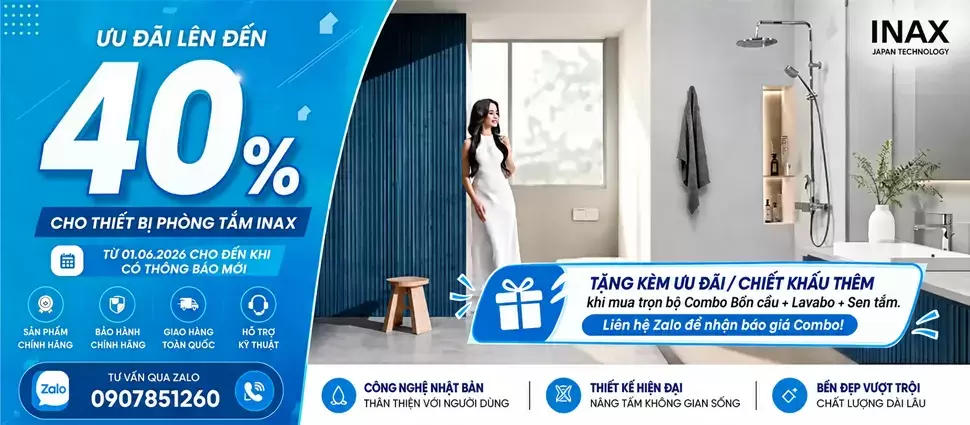 Thiết bị vệ sinh Inax khuyến mãi tháng 10 - 2026